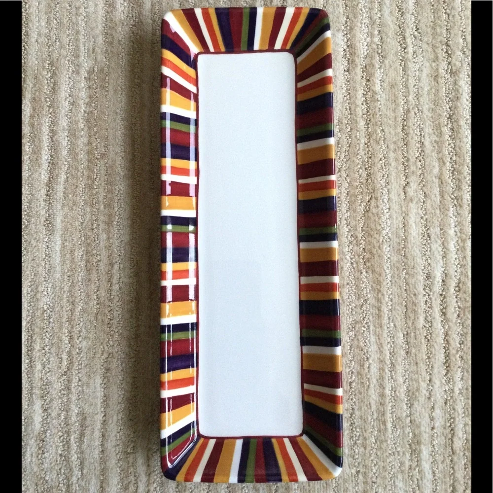 Pampered Chef Simple Additions Striped Serving Tray Platter